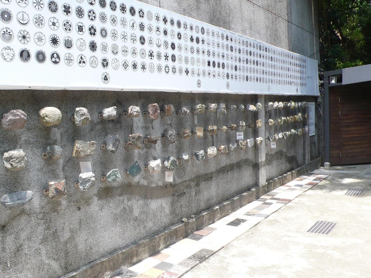 該房子最後的住客是地質學教授，所以設置一面牆，展示台灣地質標本。