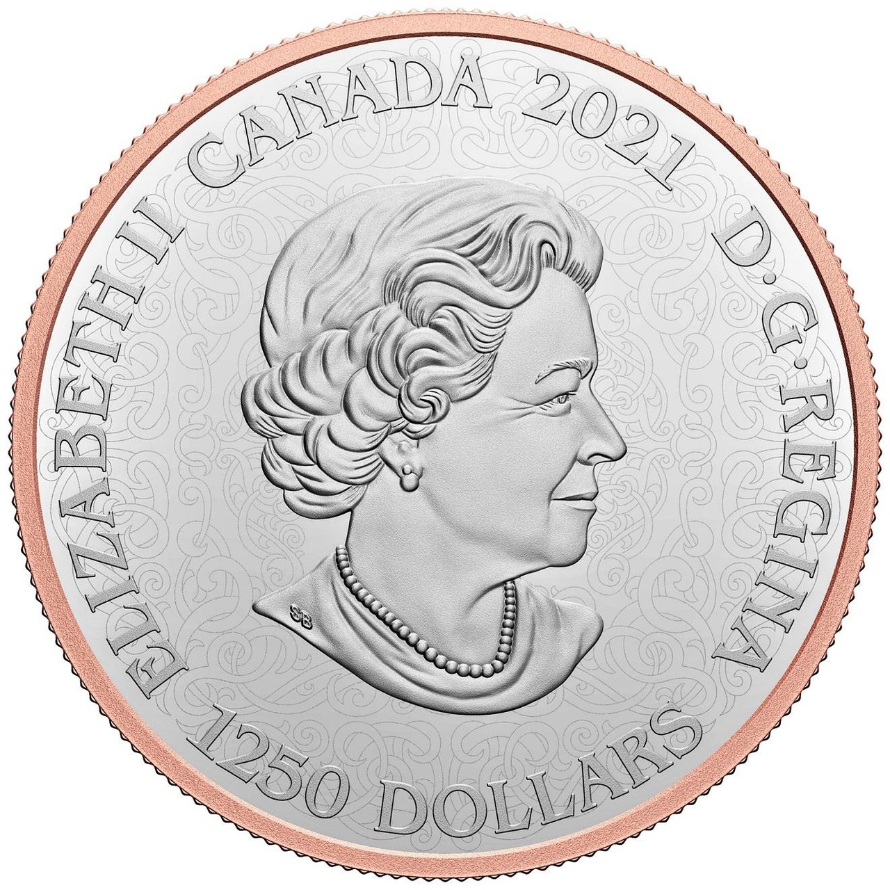 Splendour是皇家加拿大鑄幣廠有史以來第一枚 10 安士之99.95% 純鉑金打造的錢幣。背面飾有一朵雕刻精美的櫻花，鑲嵌共64顆艷彩粉鑽（總重 1.2 克拉），正面飾有藤蔓圖案及英國女王伊麗莎白二世肖像，全球限量鑄造5枚。 