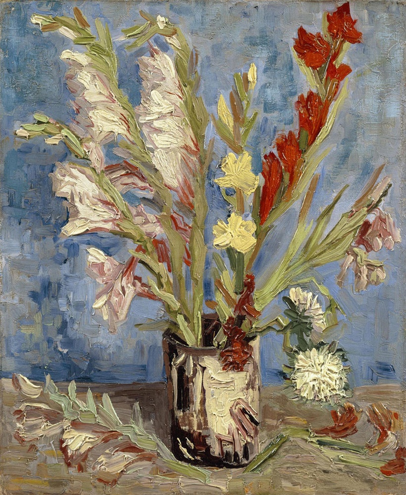 《有劍蘭和翠菊的花瓶》是1886年 梵高創作的一幅油畫。
