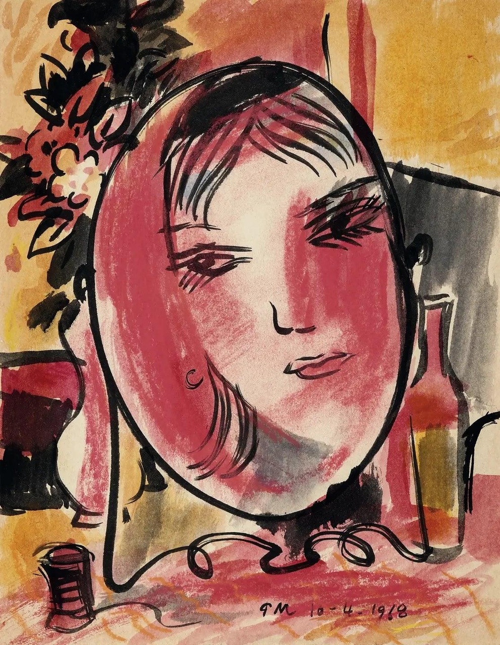 照鏡子 (1968)
水彩紙本
26x20 cm