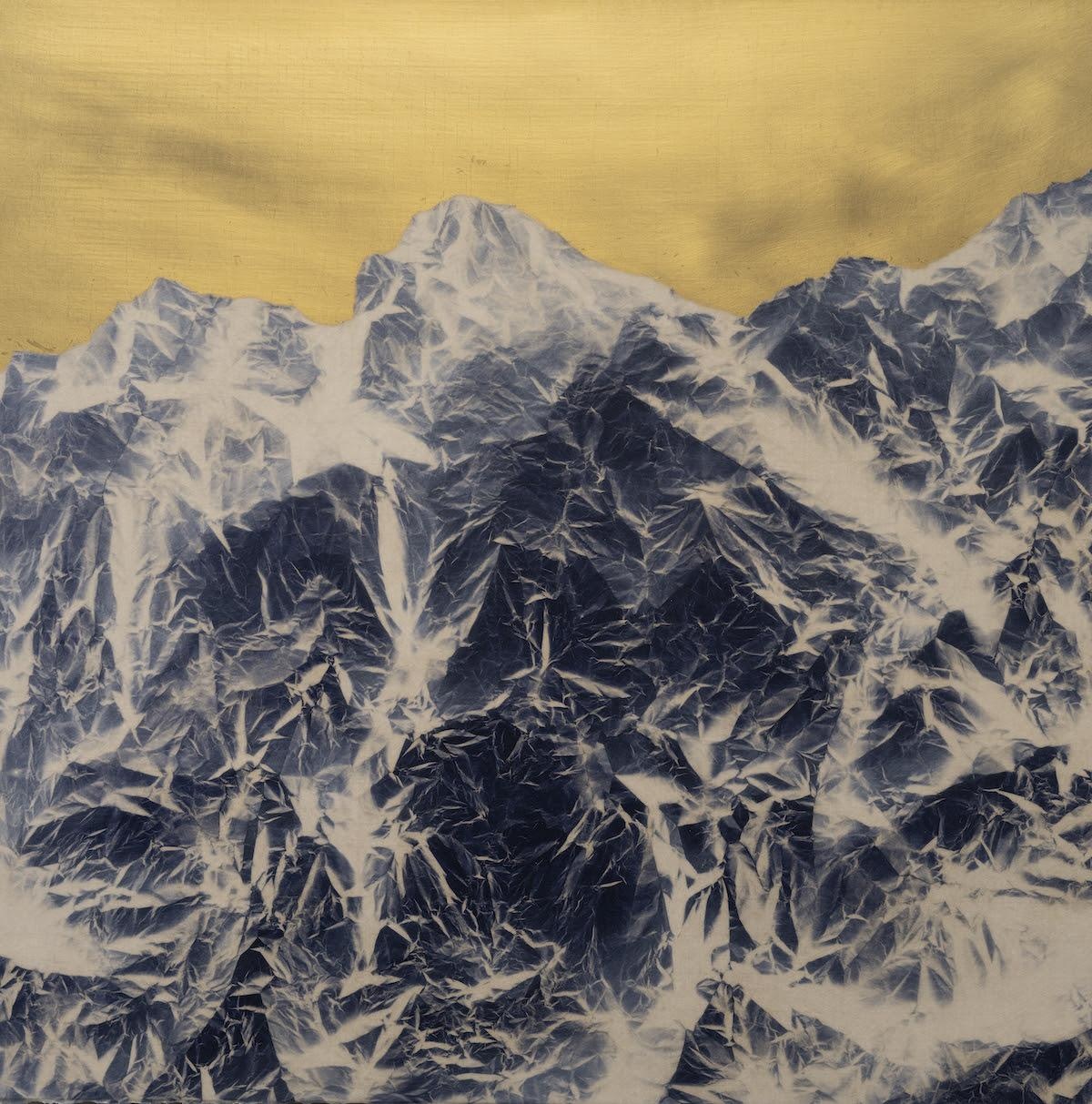 Cyano-Collage 130,《氰山集之一百三十》,2022,60 x 60 cm