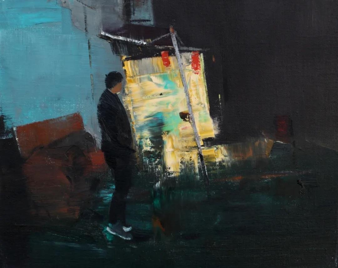 丁志青
街角一人
布面油画
40×50cm
2019