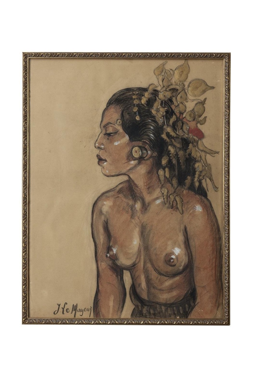 讓.勒馬耶(Adrien-Jean Le Mayeur,1880-1958)為妻子尼.波洛克(Ni Pollok)的繪畫的肖像畫。