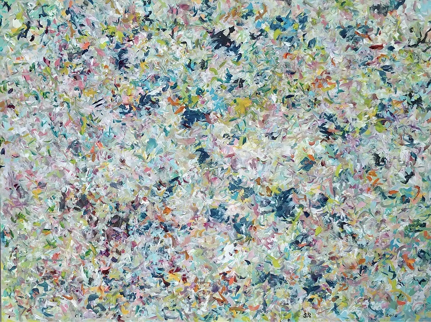 Smell of Seasons (1) “Green” | 馥郁 “綠” (1) 2018
Acrylics on canvas. 172.7 x 228.6 cm / 68 x 90 in
