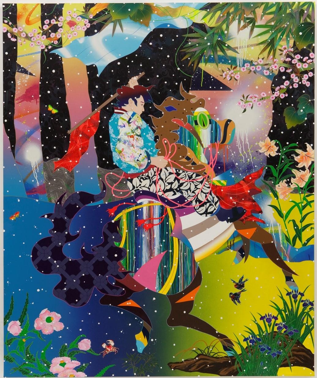 煙火，他同我講
藝術家：松山智一
布面丙烯和綜合材料，178×213cm，2019
