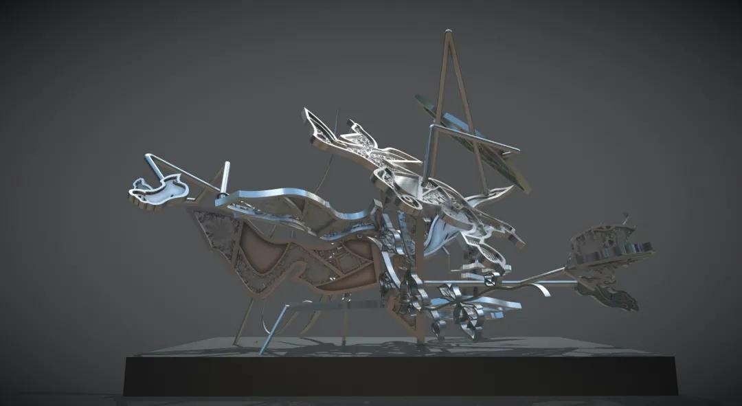 熱帶天堂
藝術家:松山智一
不銹鋼,主體:460×750×440cm;底座: 40×585×335cm,2020