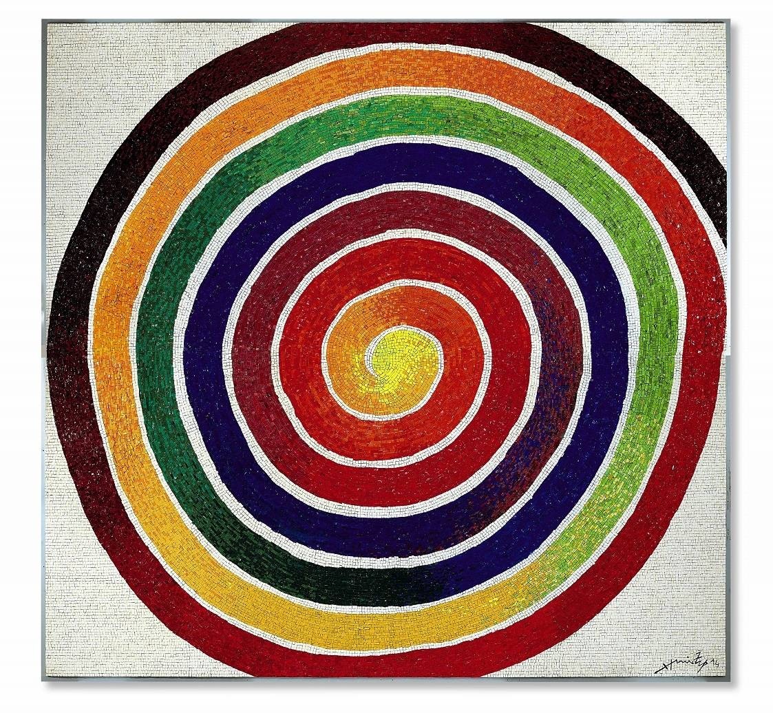 《內省之光》, 1964年作,墨水壓克力彩畫布,110 x 139 公分。