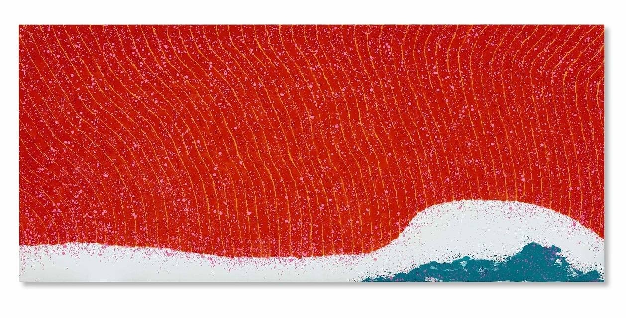 《超越永久的花園—5》, 1993年作,壓克力彩畫布,110 x 250 公分。