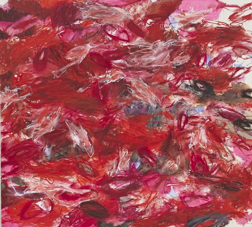 克裡絲汀·艾珠 ,《隱身於層層疊疊之間》,2013年作,估價:港元$4,000,000 - 6,000,000,成交價:港元$6,750,000 ( 藝術家史上第三高成交作品 ) 。