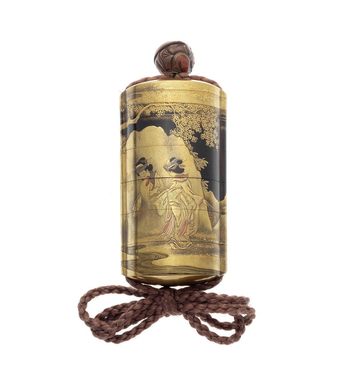 拍品148
19世紀 鏡石図蒔絵印籠,銘「本阿彌枩悅 枩悅(方印)」
估價:14,000 - 16,000英鎊