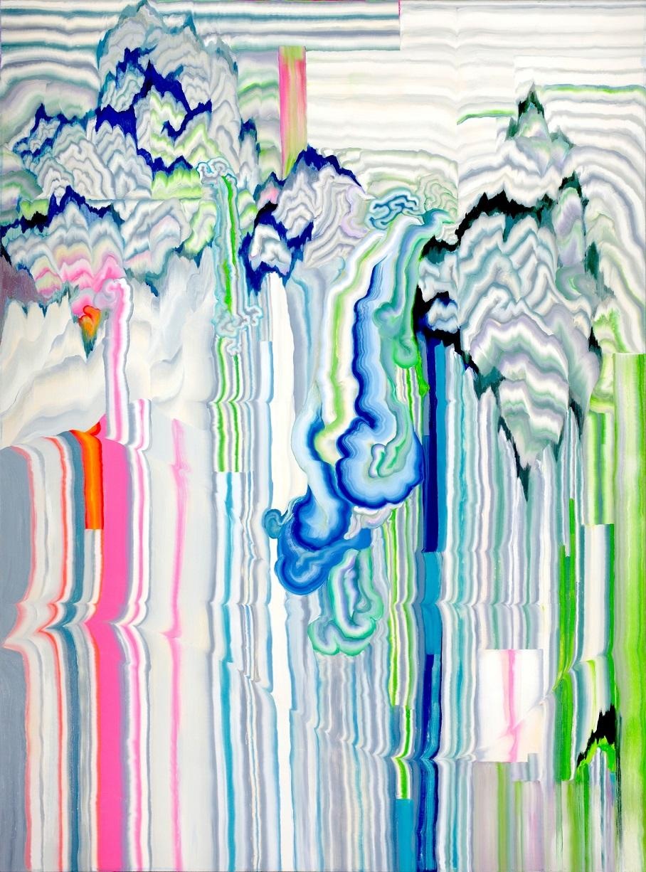 Kim Young-Hun ,p1518-Electronic Nostalgia,2018,Oil on canvas,131 x 97 cm。