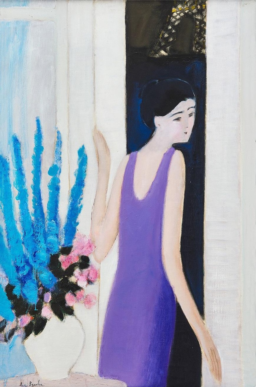 《艾菲爾鐵塔與飛燕草》
1963年作,油畫畫布,145.5 x 97 公分
©André Brasilier