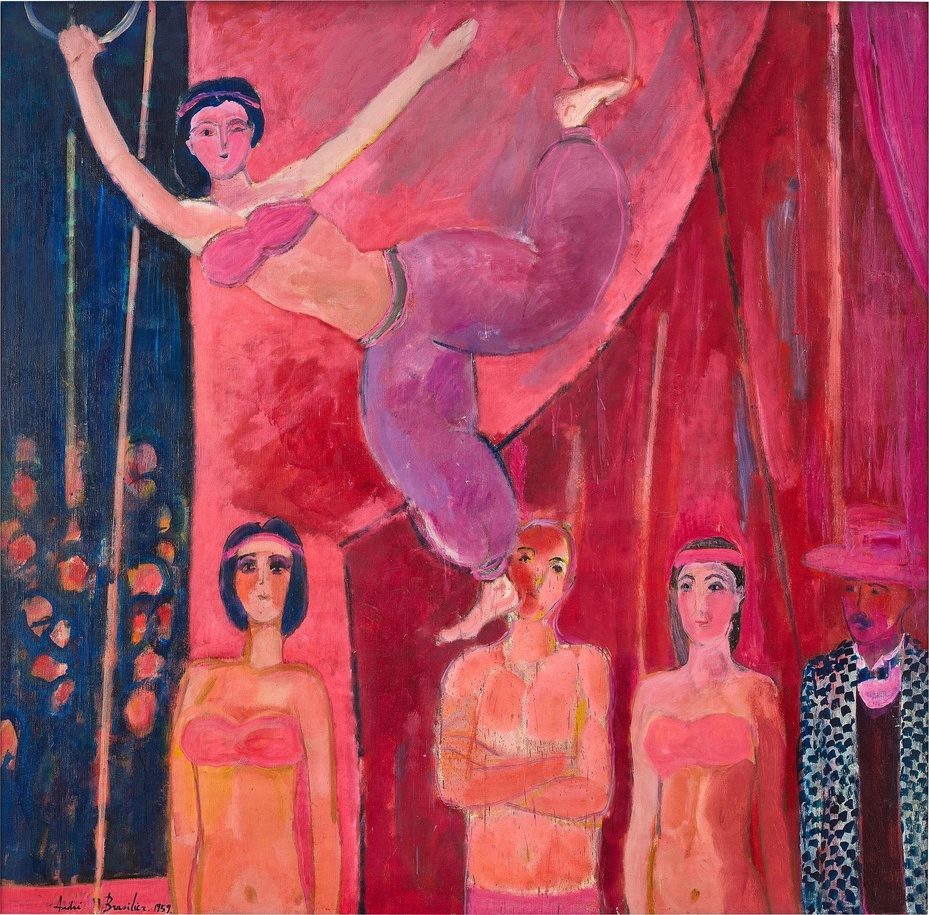 《紅色馬戲團》
1957至1960年作,油畫畫布,194 x 198 公分
©André Brasilier